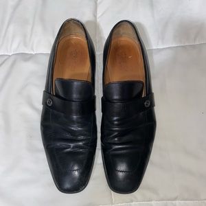 Men’s Gucci Black Leather Interlocking G 256600 Slip On Loafer Size 9